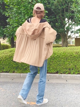 「秋のカフェオレコーデ」｜「アイテム（マウンテンパーカー）」を使った、YOSSYさん（レディース・165cm）の秋コーディネート