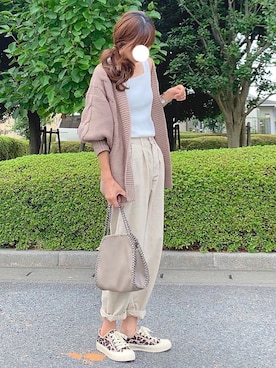 「petitcro（プティクロ）のpetitcro  ワイドバングル PCKB1901001（バングル/リストバンド）」を使った、YOSSYさん（レディース・165cm）の秋コーディネート