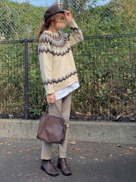 「GRL（グレイル）の2wayチェーンフラップバッグ（ハンドバッグ）」を使った、YOSSYさん（レディース・165cm）の秋コーディネート