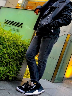 「ZARA MAN」｜「アイテム（ライダースジャケット）」を使った、こーへーさん（メンズ・176cm）の秋コーディネート