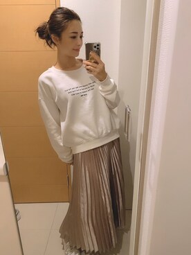 「H&M DIVIDED（エイチアンドエム　ディヴァイデッド）のアイテム（スウェット）」を使った、S.さん（レディース・158cm）の秋コーディネート