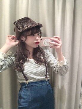 「コーデュロイキャップ」｜たけかわ ななさん（レディース・162cm）の冬コーディネート