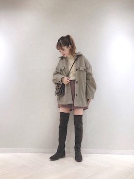 「mystic（ミスティック）のアイテム（ブルゾン）」を使った、たけかわ ななさん（レディース・162cm）の秋コーディネート