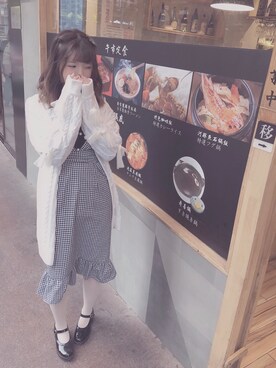 「Ank Rouge（アンクルージュ）のアイテム（スカート、ブラック系）」を使った、kuromi味さん（レディース）の春コーディネート