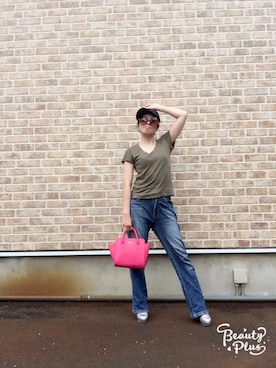 「newhattan（ニューハッタン）のWEGO/NEWHATTAN LOWキャップ（キャップ）」を使った、ゆこねぇさん（レディース・151cm）の夏コーディネート