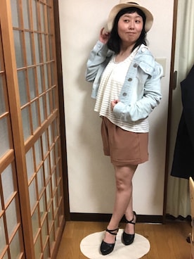 「CECIL McBEE（セシルマクビー）のアイテム（帽子）」を使った、ゆこねぇさん（レディース・151cm）の春コーディネート