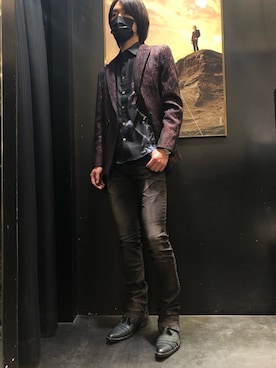 「TORNADO MART（トルネードマート）のアイテム（ジャケット/アウター、レッド系）」を使った、sakaさん（メンズ・181cm）の冬コーディネート