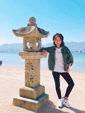 「海」｜「アイテム（その他アウター）」を使った、seicocoさん（レディース・158cm）の春コーディネート