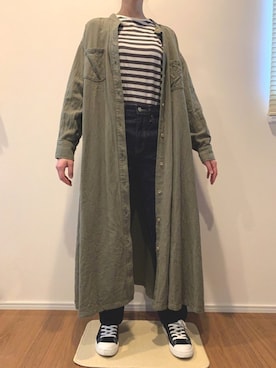 「無印良品（ムジルシリョウヒン）のアイテム（Tシャツ/カットソー、その他）」を使った、nappinapiyoさん（レディース・158cm）の春コーディネート