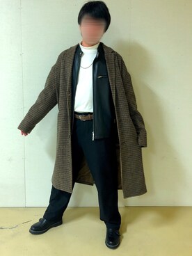 「URBAN RESEARCH（アーバンリサーチ）のアイテム（ライダースジャケット）」を使った、shinKさん（メンズ・169cm）の冬コーディネート