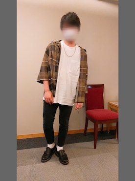 「CASPER JOHN」｜「アイテム（その他シューズ）」を使った、shinKさん（メンズ・169cm）の夏コーディネート