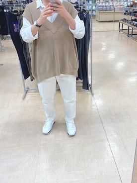「UNIQLO（ユニクロ）のEZYアンクルパンツ（2WAYストレッチ・丈長め76cm）（その他パンツ）」を使った、shinKさん（メンズ・169cm）の夏コーディネート