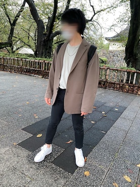 「GU（ジーユー）の（GU）スキニーフィットジーンズ（MEN ⁄ ジーンズ）」を使った、shinKさん（メンズ・169cm）の秋コーディネート