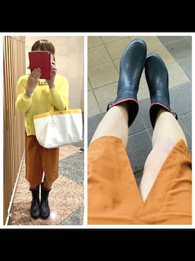 「スリット」｜「アイテム（レインシューズ）」を使った、sayanoさん（レディース・163cm）の夏コーディネート