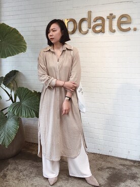 「mooncat（mooncat）のアイテム（ワンピース/ドレス）」を使った、TZUさん（レディース・156cm）の春コーディネート