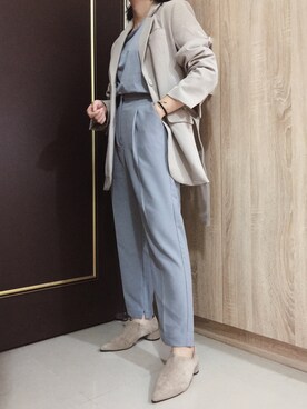 「MEIER.Q（マイヤーキュー）のアイテム（テーラードジャケット）」を使った、TZUさん（レディース・156cm）の春コーディネート