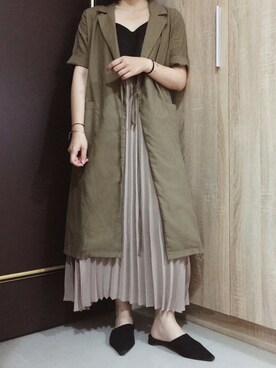 「MEIER.Q（マイヤーキュー）のアイテム（テーラードジャケット）」を使った、TZUさん（レディース・156cm）の春コーディネート