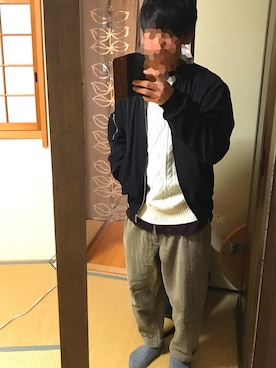 「Lui's（ルイス）のアイテム（MA-1）」を使った、わたるさん（メンズ・165cm）の冬コーディネート
