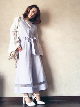 「dazzlin（ダズリン）のアイテム（サロペット/オーバーオール）」を使った、Rina Chishimaさん（レディース・157cm）の春コーディネート