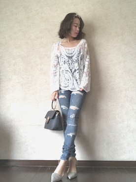 Rina Chishimaさん（レディース・157cm）の春コーディネート