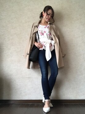 Rina Chishimaさん（レディース・157cm）の春コーディネート