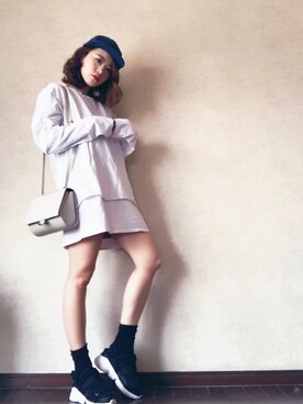 「SHARED EMODA（シェアードエモダ）のアイテム」を使った、Rina Chishimaさん（レディース・157cm）の春コーディネート