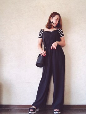 「EMODA（エモダ）のアイテム（つなぎ/オールインワン）」を使った、Rina Chishimaさん（レディース・157cm）の夏コーディネート