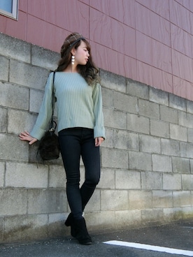 Rina Chishimaさん（レディース・157cm）の冬コーディネート