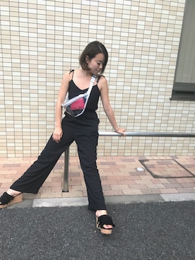 「EMODA（エモダ）のアイテム（つなぎ/オールインワン）」を使った、Rina Chishimaさん（レディース・157cm）の夏コーディネート