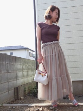 「SASA（ササ）のアイテム」を使った、Rina Chishimaさん（レディース・157cm）の夏コーディネート