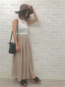 Rina Chishimaさん（レディース・157cm）の夏コーディネート