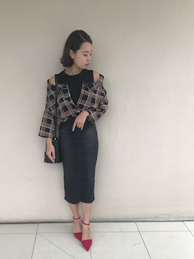 Rina Chishimaさん（レディース・157cm）の秋コーディネート