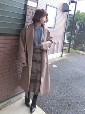Rina Chishimaさん(レディース・157cm)の冬コーディネート