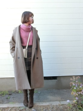 「DEEP（ディープ）のアイテム」を使った、Rina Chishimaさん（レディース・157cm）の冬コーディネート