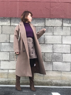 Rina Chishimaさん(レディース・157cm)の冬コーディネート