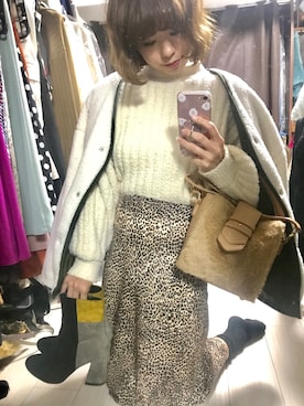 「DEEP（ディープ）のアイテム」を使った、Rina Chishimaさん（レディース・157cm）の冬コーディネート