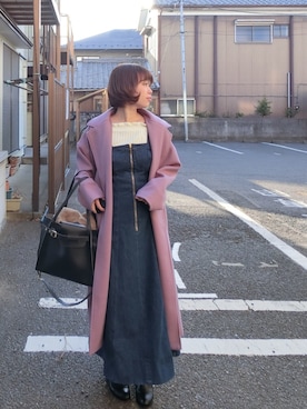 「DEEP（ディープ）のアイテム」を使った、Rina Chishimaさん（レディース・157cm）の冬コーディネート