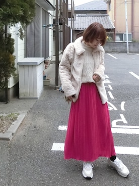 Rina Chishimaさん（レディース・157cm）の冬コーディネート