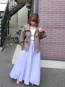 Rina Chishimaさん（レディース・157cm）の春コーディネート