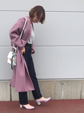 「DEEP（ディープ）のアイテム」を使った、Rina Chishimaさん（レディース・157cm）の春コーディネート