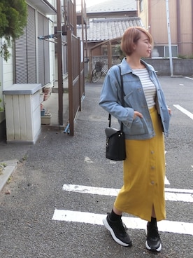 Rina Chishimaさん（レディース・157cm）の春コーディネート