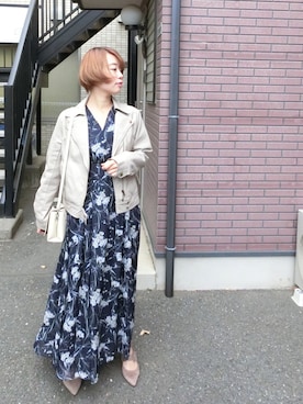 「Futier land（フューティアランド）のアイテム（その他アウター）」を使った、Rina Chishimaさん（レディース・157cm）の春コーディネート