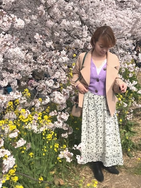 Rina Chishimaさん（レディース・157cm）の春コーディネート