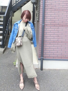 「dazzlin（ダズリン）のアイテム（デニムジャケット）」を使った、Rina Chishimaさん（レディース・157cm）の春コーディネート