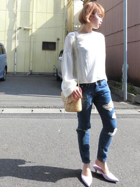 Rina Chishimaさん（レディース・157cm）の春コーディネート