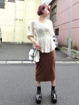 Rina Chishimaさん（レディース・157cm）の夏コーディネート