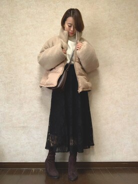 Rina Chishimaさん(レディース・157cm)の冬コーディネート