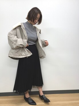「Futier land（フューティアランド）のアイテム（ジャケット/アウター）」を使った、Rina Chishimaさん（レディース・157cm）の冬コーディネート
