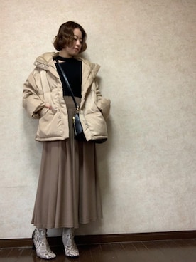 「Futier land（フューティアランド）のアイテム（ジャケット/アウター）」を使った、Rina Chishimaさん（レディース・157cm）の冬コーディネート