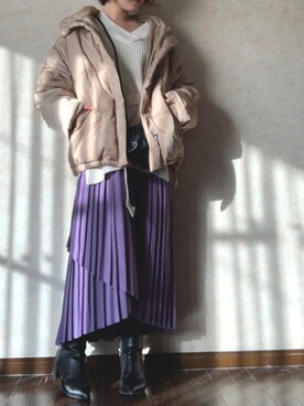 「Futier land（フューティアランド）のアイテム（ジャケット/アウター）」を使った、Rina Chishimaさん（レディース・157cm）の冬コーディネート